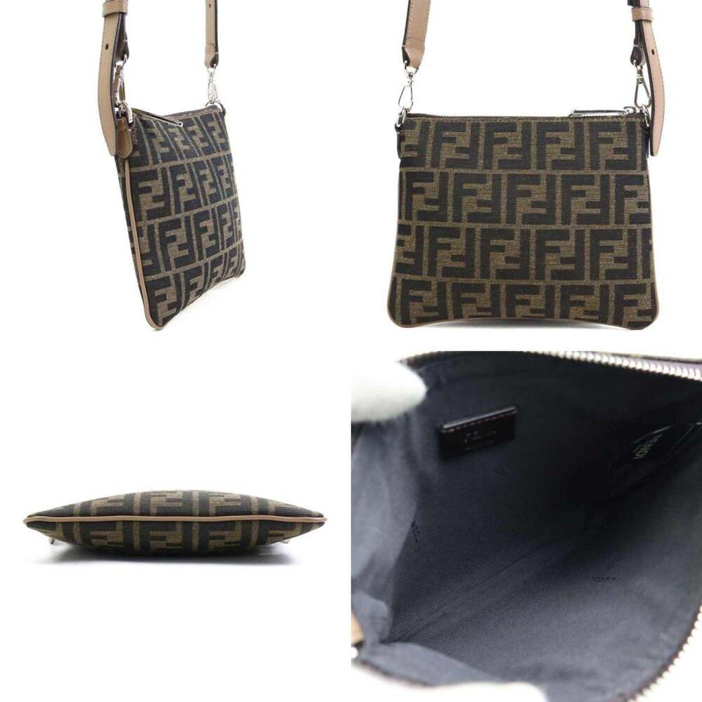 Fendi Zucca After Bag Mini Shoulder in Brown and Silver Canvas Leather, Men's... - Picture 2 of 5
